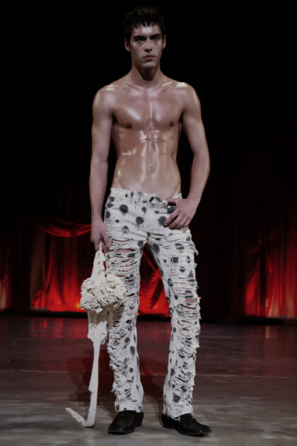 Distressed Polka Jeans