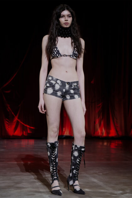 Black Polka Mini Short