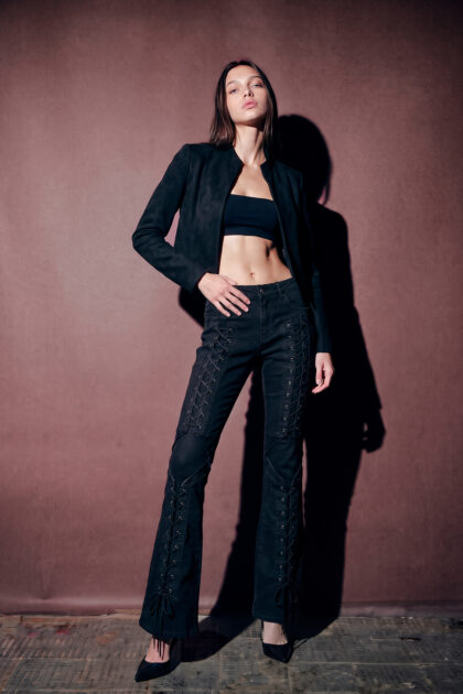 Black Denim Corset Jeans